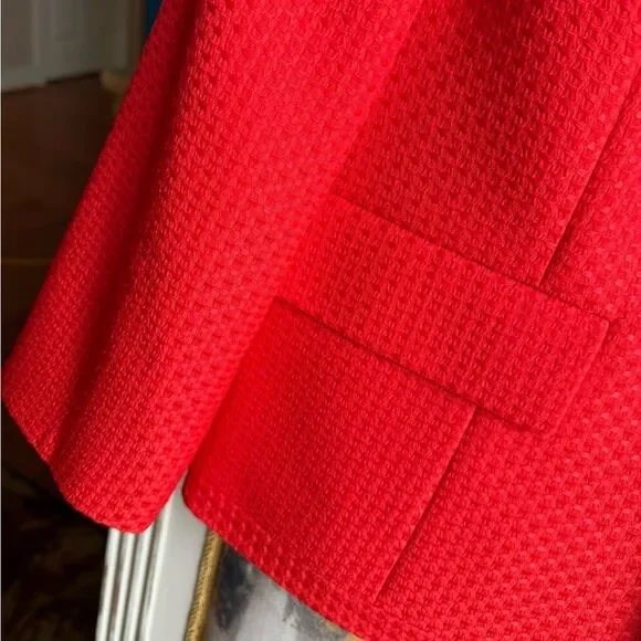 Kasper Women's Vibrant Orange Textured Blazer - Picture 4 of 6